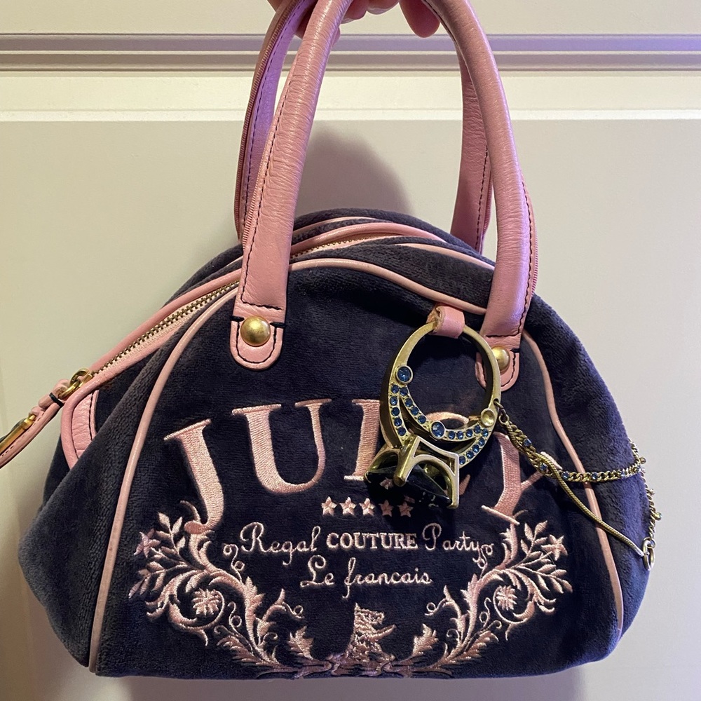 COPY - Pink and Blue Juicy Couture Bowler Bag Purse